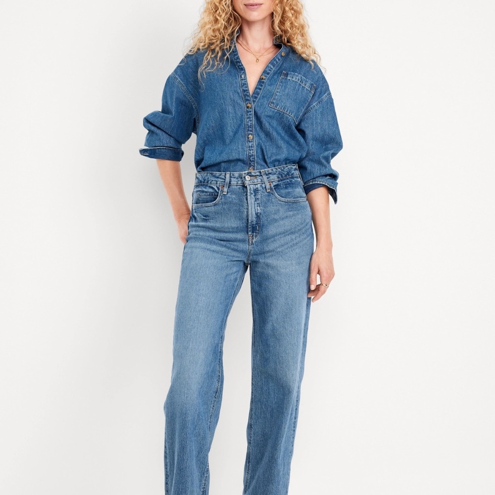 Old Navy Extra High-Rise Sky Hi Wide-Leg Jeans – Women’s Size 8